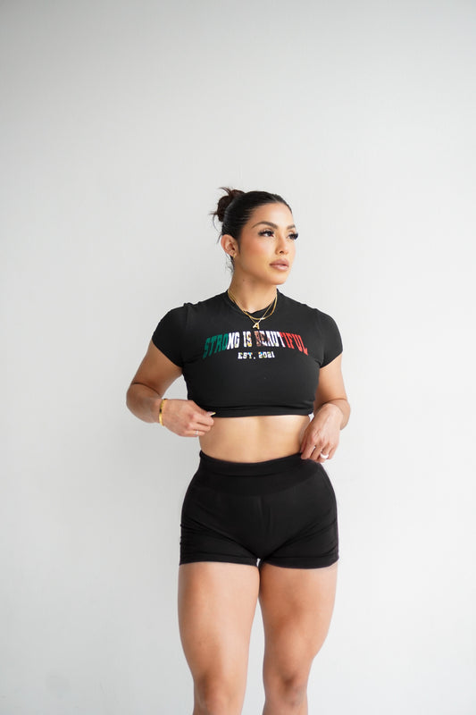 Strong Is Beautiful Crop Tee- México Edition